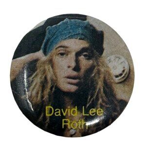 David Lee Roth Collectible Button Pin 1980s Vintage Van Halen Pinback Photo